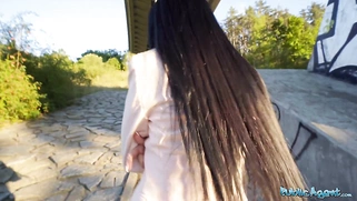 Outdoor sex with little tits and a big dick POV blowjob Ara Mix