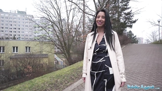 She fucks a massive cock after attempting to get a dildo down her throat