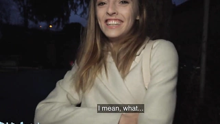 French Babe Alba Lala Shows Off Her Small Tits on the Street