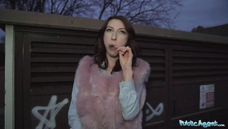 Chanel Kiss sucks cock before being bent over in public toilets for sex