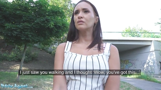 Latina Babe Mina Moreno Sucks Cock in the Woods