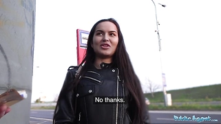 Monica Brown has her tight Russian pussy fucked outdoors