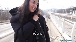 After a passionate outdoor sex session, a hot cream pie climax