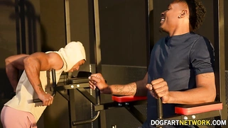 Kay Carter her husband at the gym with two hot black studs