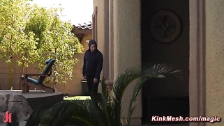 Guy rough fucks bound thief