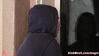 Guy rough fucks bound thief