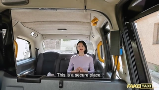Fake Taxi. Shy babe with short hair gets fucked in taxi in backseat