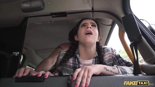 Fake Taxi - Cute Brunette Teen In Pigtails Gets Pumped By Hard Cock And Splattered With Man's Cock jam