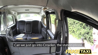 Big-breasted blonde Fake Taxi squirting blowjob and taking big anal