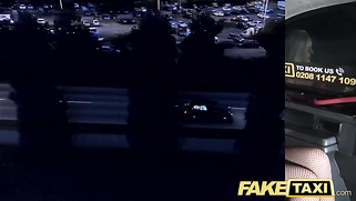 Sexy blonde in tight mesh denim shorts and heels