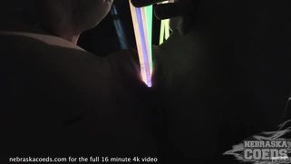 Glowstick Gaping Her Pussy with Closeups