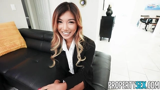 Tiny Asian Real Estate Agent Clara Trinity Craves Her Boss's Big Cock
