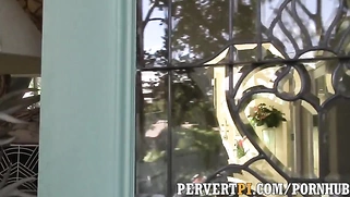 Private investigator fucks a hot real estate agent outdoors Air