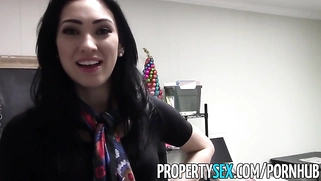 Handsome realtor has sex while renting office space