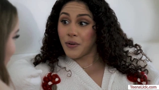 Licking the hairless pussy of my stepdaughter