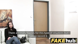 Innocent sexy brunette loves sucking and riding cock