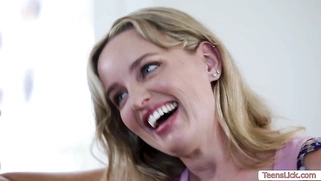 Making my busty brunette friends pussy so wet