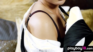 Nude asian mixing business and pleasure