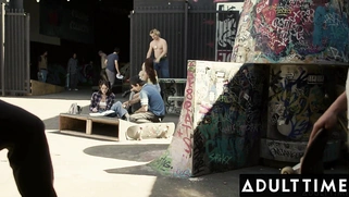 Teen at a pool party Charlotte Sins begs for ROUGH DEEP ANAL and a HUGE CUMSHOT on her holes!