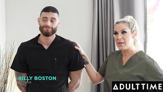 Coco Lovelock pretends to fuck her way into a Nuru 3-way with Kayla Paige and Billy Boston