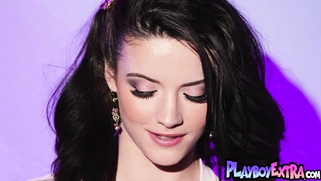 Bathing in sultry glow teen posing naked