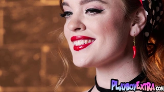 Redhead nude MILF Katriana fixed her car