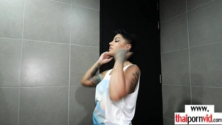 Thai skater teen relaxing on a big cock