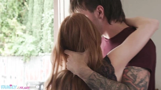 Redhead stepsister wears short skirts for easy access (Myra moans)