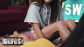 Lesbian Gamer Girl Gets Strapon