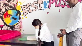 Teen Fucked On The Table By Her Huge Cock Teacher