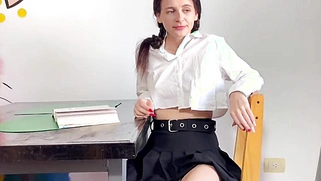 Teen Fucked On The Table By Her Huge Cock Teacher