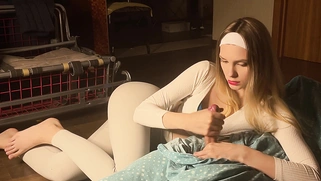 First Anal! Big oiled ass blonde anal POV