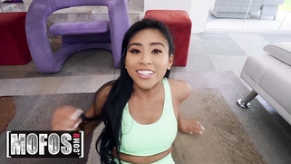 Petite Asian Amber Snow Gets Her Ass Stretched By Big Cock