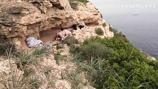 Busty Babe Gets Fucked In Threesome On Vacation Outdoors