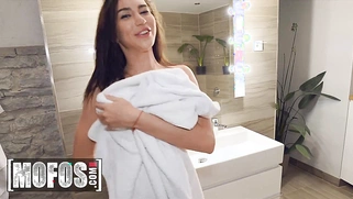 Hot Russian Katrin Tequila gets caught masturbating with her boyfriend, and he joins in