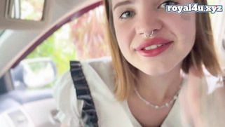 Beautiful Petite Student Gets Fucked In Car