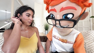 I Let Black Haired Claire Black Stroke and Suck My Big Dick in PornDudeCasting