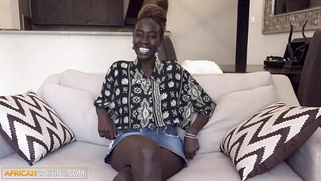 Sexy Dark Skin Ebony Rides Big White Cock POV Cowgirl To Get Booked