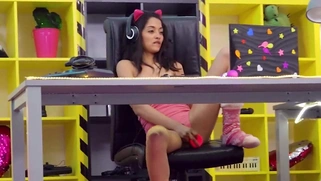 Petite beauty Scarlet Rebel takes a big cock from Jordi (POV)