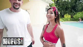 Petite Cheerleader Kitty Carrera Gets Stretched Out