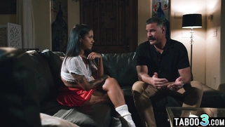 Curious latina joins to perv neighbors