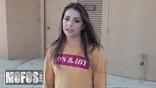 Spoiled teen Sophie Reyes sucks cock for money