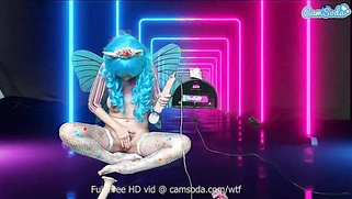 Big-titted Asian Marika Hase rides a Sybian and masturbates to a wild orgasm