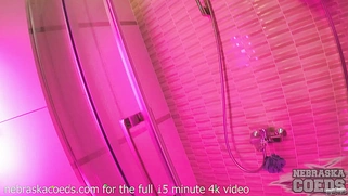 Mira's Erotic Pink Shower Masturbation Session