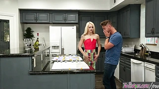 Small Tits Blonde Elsa Jean Gives Her Man A Blowjob At Thanksgiving