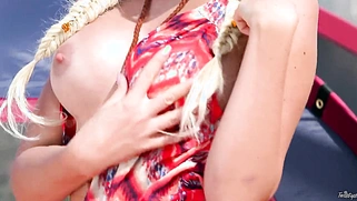 Sexy Blonde Teen And A Great Tease Gigi Allens Goes Solo In The Desert