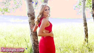 Pretty Blonde Maya Rae Is Being Playful On Cam, Masturbates In Grassland