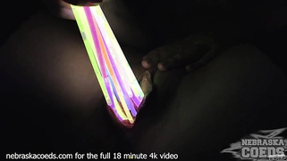 Hot Euro Coed Mira Glowstick Masturbation and Gaping