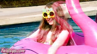 Sexy solo by the pool