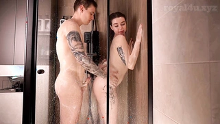 Hot Busty Brunette Teen Tight Pussy Fucked In The Shower